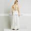 Flowing hippie lady clothes latest white backless beach dress