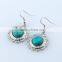 New Wholesale turquoise Earring Synthetic with big earring hook jewelry earrings