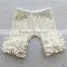 Icing style boutique children's cotton knitted clothes hot sale fall kids 3/4 plain trousers little girls ruffle capri pants