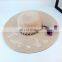 Letters Embroid Frenulum Of Hair Bulb Large Eaves Straw Hat Vogue Sunshade Sandbeach Hat