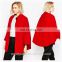 china supplier fashion winter high neckline button front red ladies wool cape coat