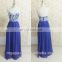 hotsale silk crystal beaded dress handmade prom dresses blue formal croset tulle long dress