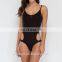 New Style Black Halter Neck Customized Logo Adult Bodysuit