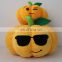 Fashion new halloween toy gift plush emoji pillow wholesale cute custom stuffed soft plush toy yellow halloween pumpkin