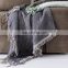 Home Decoration Plaid Design Soft Cozy Acrylic Bedding Throw Blanket with Tassels