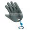 Hot sale HPPE wrinkled latex anti-cutting grade 5 fish catching fishing gloves