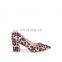 Women classic pointed toe block heel sexy pumps leopard print sandals ladies footwear shoes