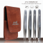 4pcs Tweezers Set with Eyelash Curler Tweezers Women Eyebrow Eyelash Tools