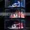 Transparent Side Open Black Customized Magnet Fold Plastic Stackable Shoe Organizer Clear Shoe Box