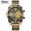 OULM 9316 Stainless Steel Strap Men Watch Japan Movement Quartz Watch Multiple Time Zone Sports Watches