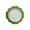 Sun Floral Shape Antique Green Gold Rim Platters Serving Dish Ceramic Porcelain Banquet Charger Plates for Wedding