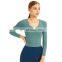 New Arrival Slimming Long Sleeve Top Gym Sportswear Training Workout Fitness Outwear For Women Yoga Crop Top