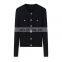Autumn Manufacturer Custom 100% Cashmere Crew Neck Cardigan Sweater Knitted Solid Pattern Button Decoration Casual Style Winter