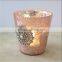 Fuchsia Pink Mercury Glass Votive Candle Holder With Diamante & Rhinestones For Wedding Tableware