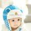 Autumn Winter Newest Checked Striped Bear Style Baby Kids Pom Poms Earflap Winter Wool Hat