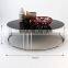 2016 Factory Supply Natural Black Round Marble Top Stainless Steel Coffee Table
