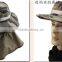 Fashion breathable style summer camouflage foldable cap fishing bucket hat with string