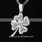 2016 New Arrival Titanium Full Rhinestones Clover Necklaces Male Stainless Steel Pendant