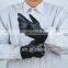 strap trimmed men's sheepskin leather gloves