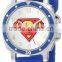 waterproof quartz movement silicon superman watch for kids