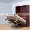 Wooden hidden wall bed verticle muphy bed double murphy wall bed with desk and bookshelf