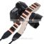 Leather Camera Strap Shoulder Neck White Brown Black Striped For DSLR LE-01