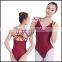 A2048 burgundy adult dance leotard wholesale dance leotars women gymnastics leotards