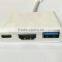 3 in 1 C type adaptor USB 3.1 adapters Type C to C / HDMl / USB 3.0 female
