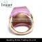 fashion jewelry European and American hot selling golden alloy metal pink stone ring