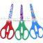 Professional 5 " utility plastic handle with straight blade printed student scissors