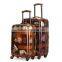 Gentleman's Hard Shell Vintage Trolley Luggage With Belts 2-Side Printing In 20-Inch Quality Choice