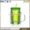 Plastic mason jars acrylic tumbler manufacturers with handle and straw