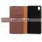 New Product PU Leather Classic Book Folio Case for Sony C6 with Card Slot and Stand