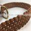 3.8CM width fashion braided pu leather belt