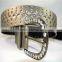2015 hot sell PU pattern design with rhinestone buckle belt