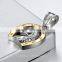 Jingli Jewelry Two-tone Color Horseshoe Pendant Diamond-encrusted Horse Head Pendant(GH-017)
