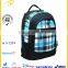 High school Oversized Blue Plaid Multi compartment Backpack for School, middle school backpack
