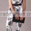 Pretty Steps 2016 Summer Fashion Ladies' elegant floral print long jumpsuits pants plus size V neck short sleeve casual slim p