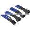Y-cable 3 x 3 Pin Fan Adapter Wire Sleeved Cable 60cm Blue / Black