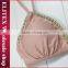 Wholesale Pink Hot Fashion Golden Side Fashion Latest Ladies Swimsuit 2017