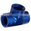 1/8 Inch Aluminium Hose Fitting Blue NPT Female Tee