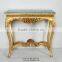 Reproduction Hand Carved Furniture Console Table With Green Marble