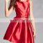 New cheap Fashion round neck sleeveless on-seam pockets Pleated Taffeta Dress