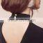 summer woman dress latest design choker neck T-shirt dress