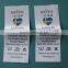 China cheap wash care labels for clothing garment printing labels