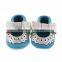 Two Color Matching Leather Moccains for Baby Girls, Lovely Baby Girl Leather Shoes