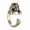Silver Bronze Plated Lion Knuckle Ring Animal Open Mouth Unisex Rings