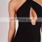 Sexy Hot Night Grils Party Slinky Corss Neck Bodycon Halter Neck Mini Dress(1007)