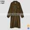 Oem ladies trench coat with lapel collar loose fit trench coat for women