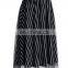 Monochromic Stripes Mesh Midi Skirt